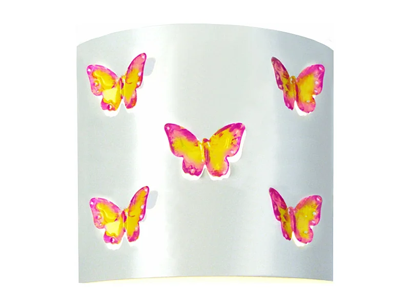 Applique enfant 22cm. métal blanc violet