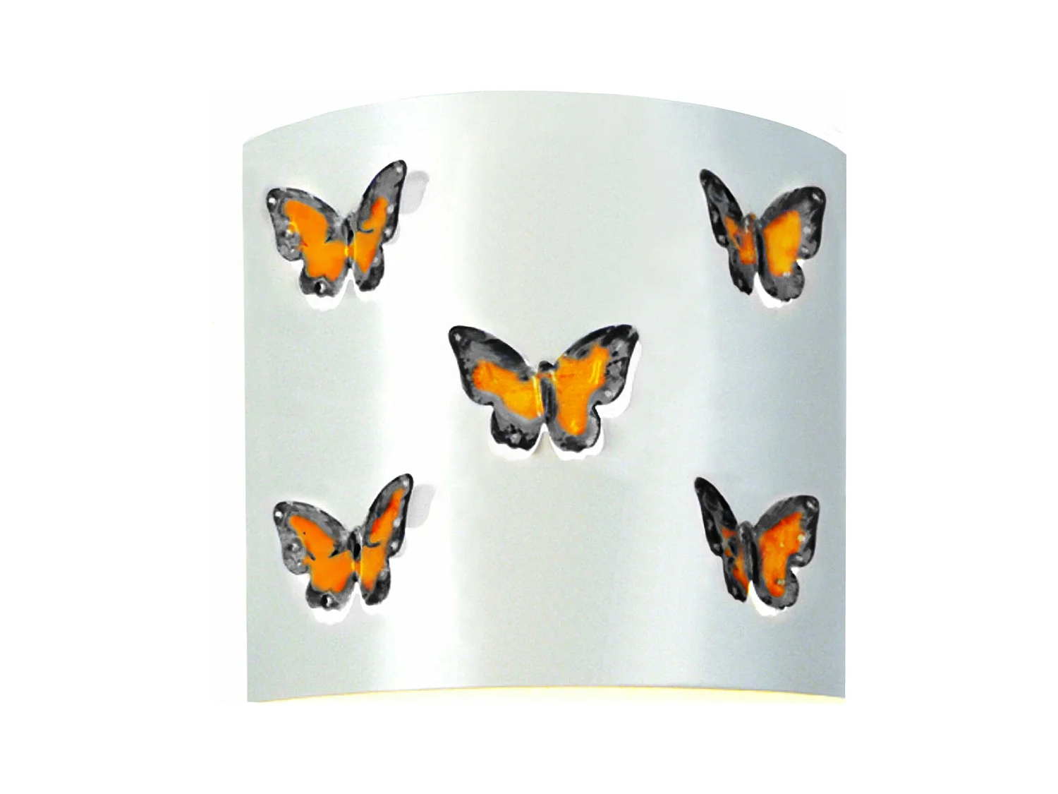 Applique enfant 22cm. métal orange bleu