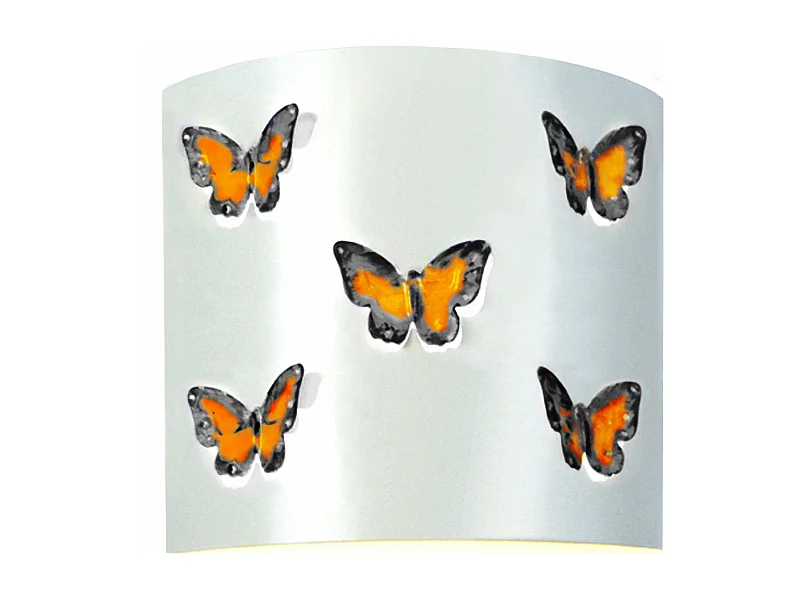 Applique enfant 22cm. métal orange bleu