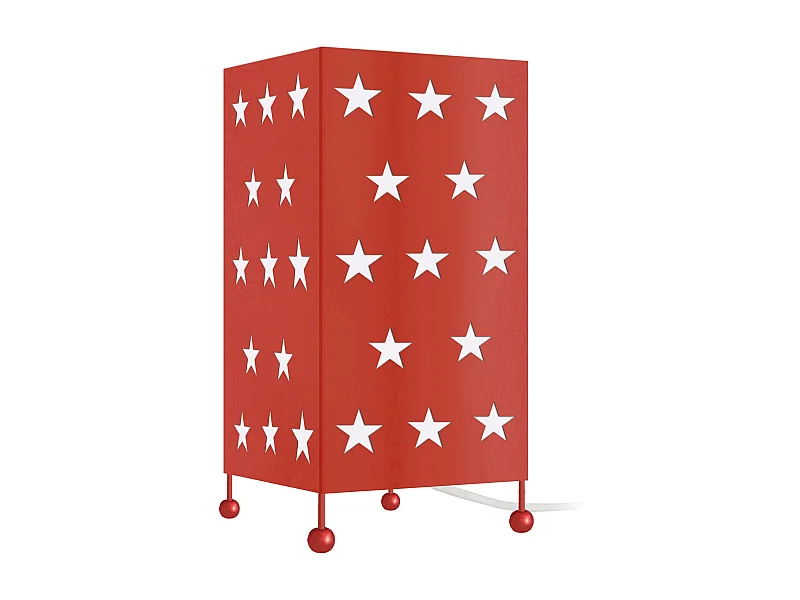 Lampe de Chevet TOSEL ,métal,Rouge ,H27xD14xP14cm