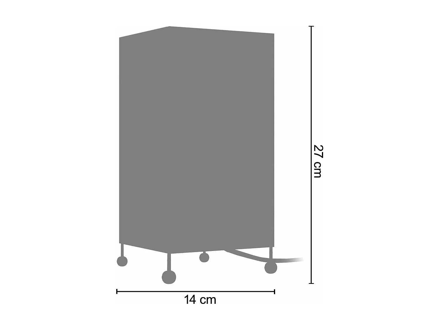 Lampe de chevet enfant carré métal,  bleu marine 27 cm.