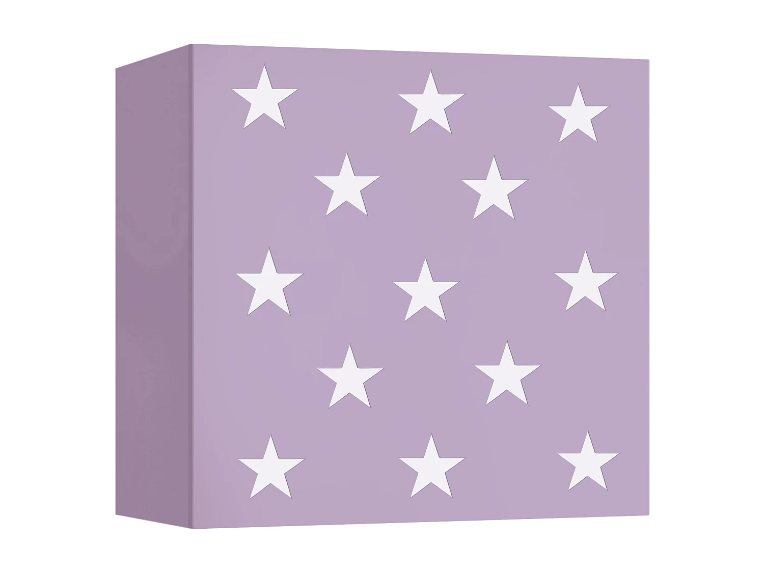 Aplique TOSEL ETOILES A metal quadrado malva D20 x  H10,5  cm