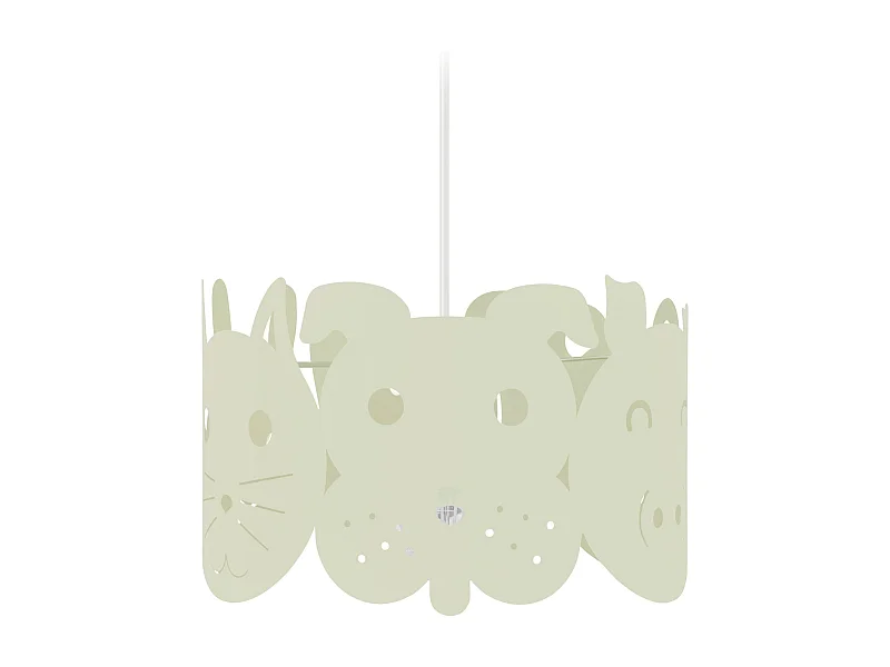 Suspensão TOSEL  ANIMAUX metal cilindro Verde D30 x  H75  cm