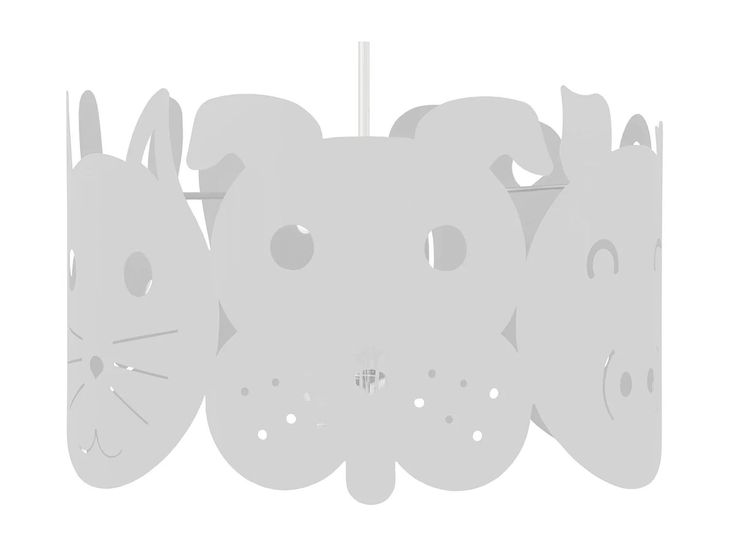 Suspensão TOSEL  ANIMAUX metal cilindro cinza D30 x  H75  cm