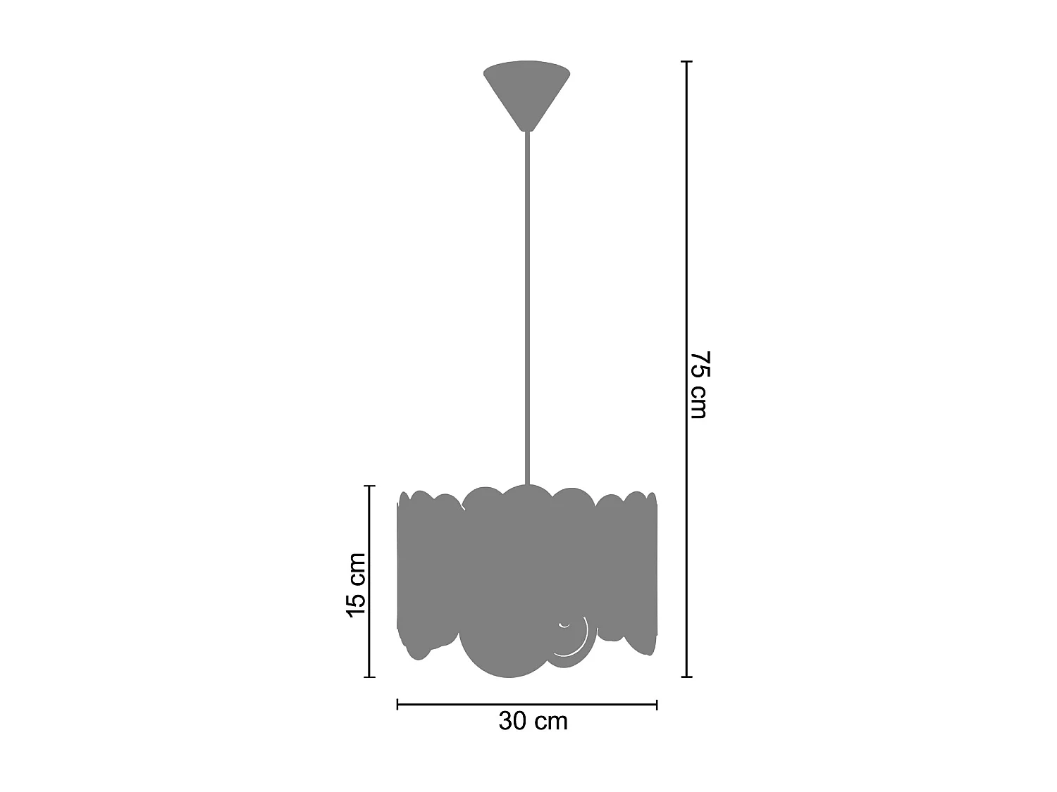 Suspensão TOSEL  NUAGE VRILLE metal cilindro Marinho D30 x  H75  cm