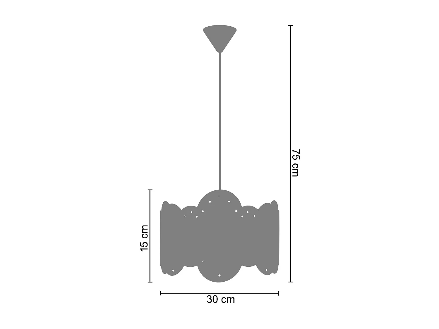Suspensão TOSEL  NUAGE metal cilindro cinza marfim D30 x  H75  cm