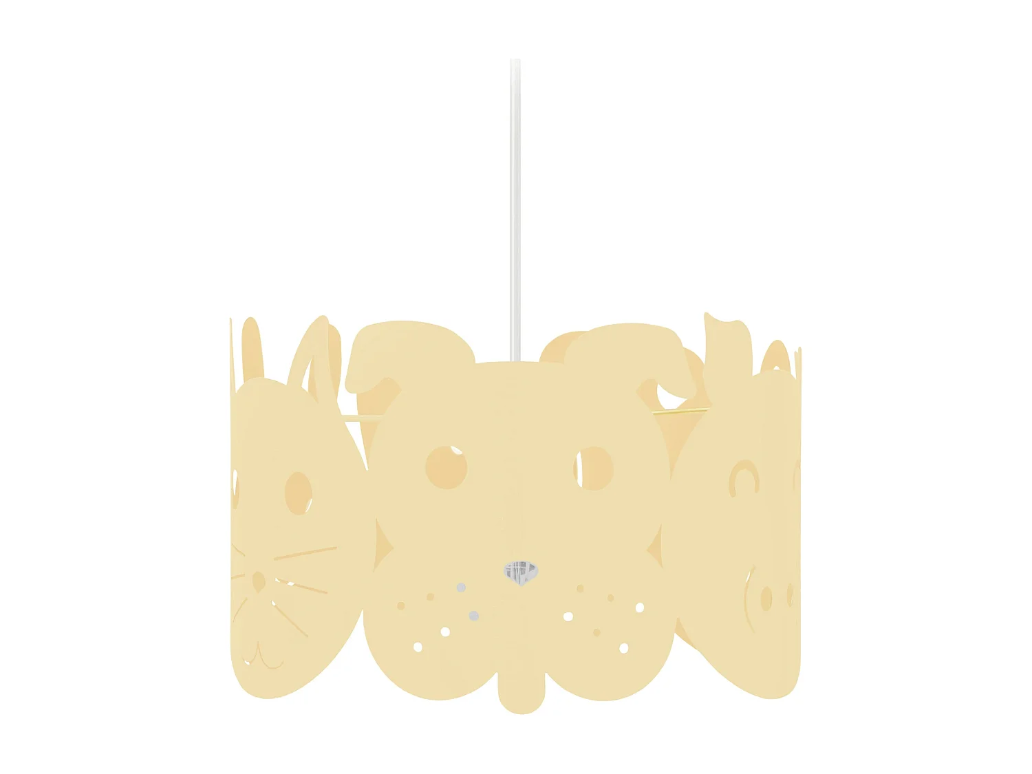 Suspensão TOSEL  ANIMAUX metal cilindro bege D30 x  H75  cm