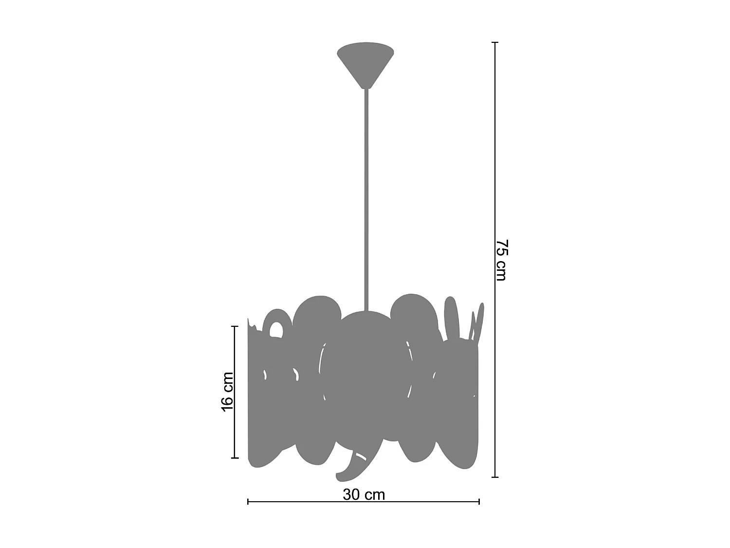 Suspensão TOSEL  ANIMAUX metal cilindro bege D30 x  H75  cm