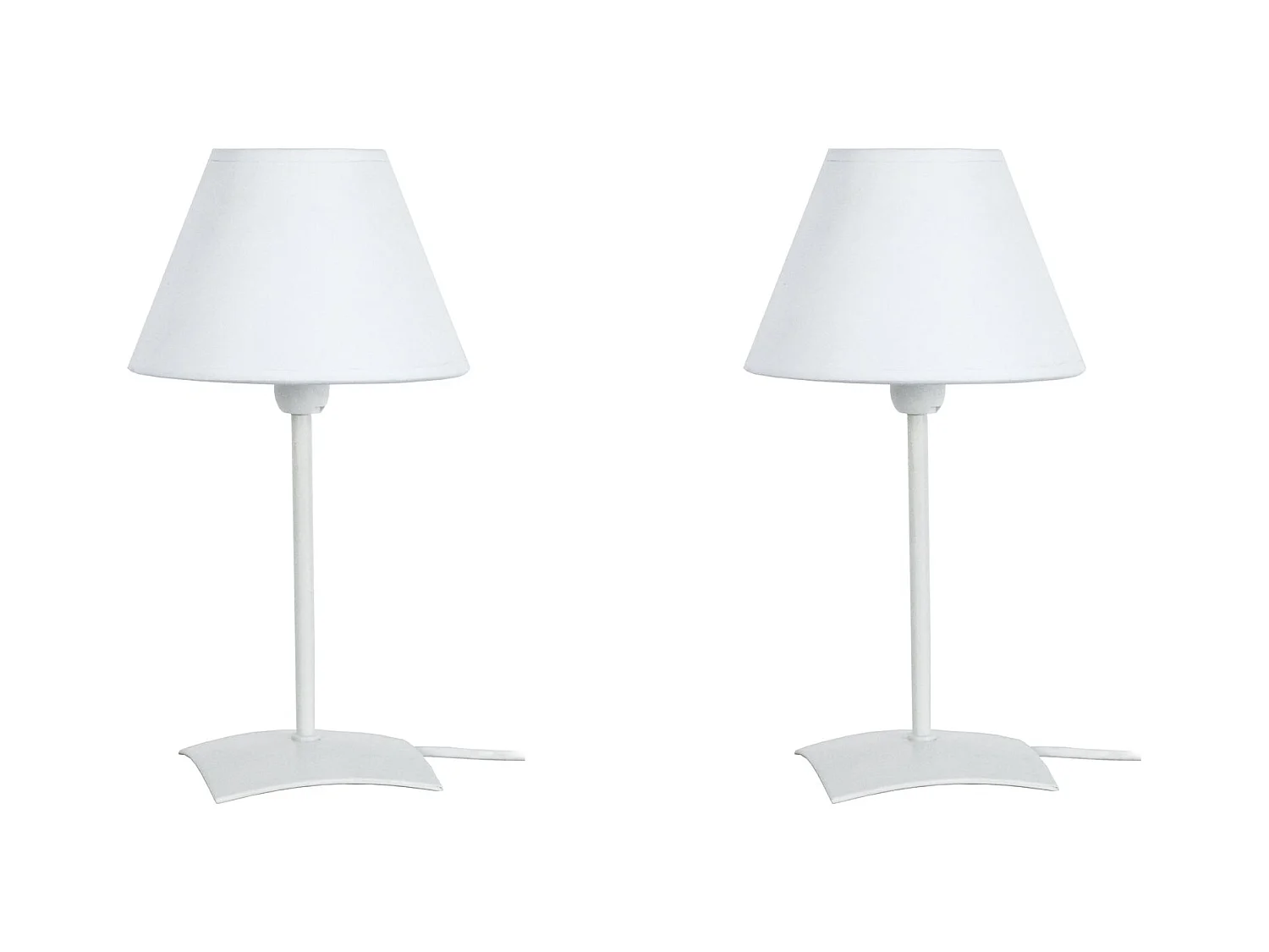 Lampe de Chevet TOSEL ,métal,Blanc  ,H22xD16xP 16cm