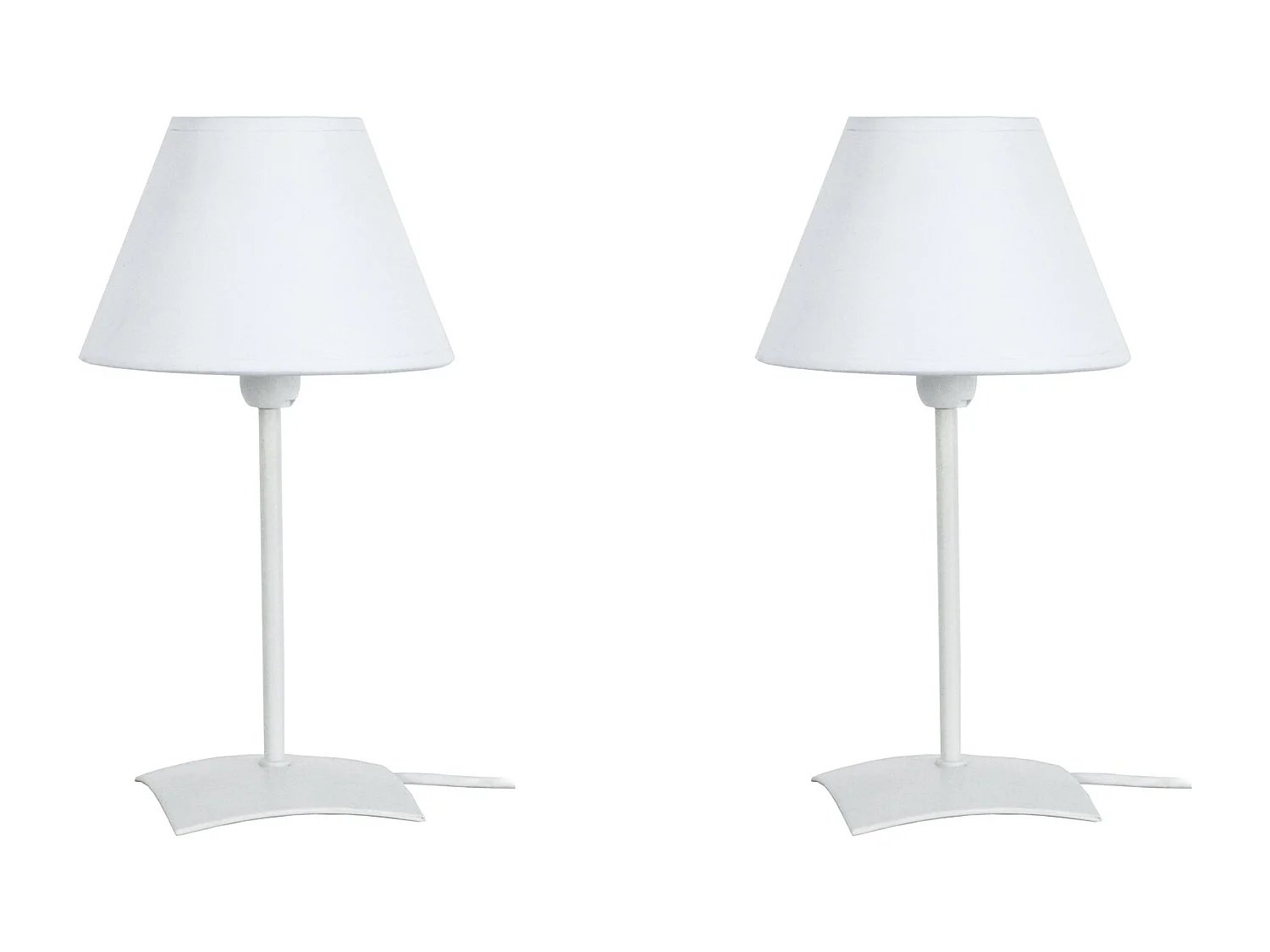 Lampe de Chevet TOSEL ,métal,Blanc  ,H22xD16xP 16cm