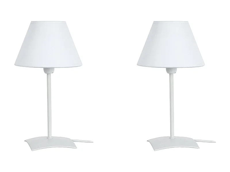 Lampe de Chevet TOSEL ,métal,Blanc  ,H22xD16xP 16cm