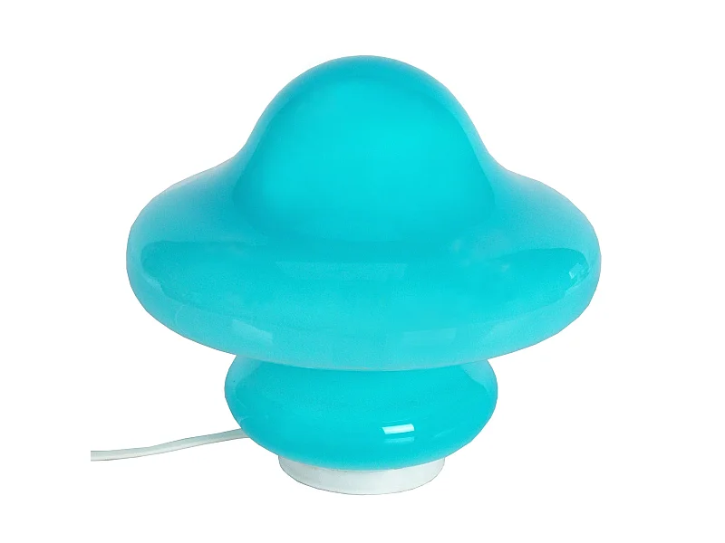 STRUMPF - Lampe de chevet champignon verre bleu