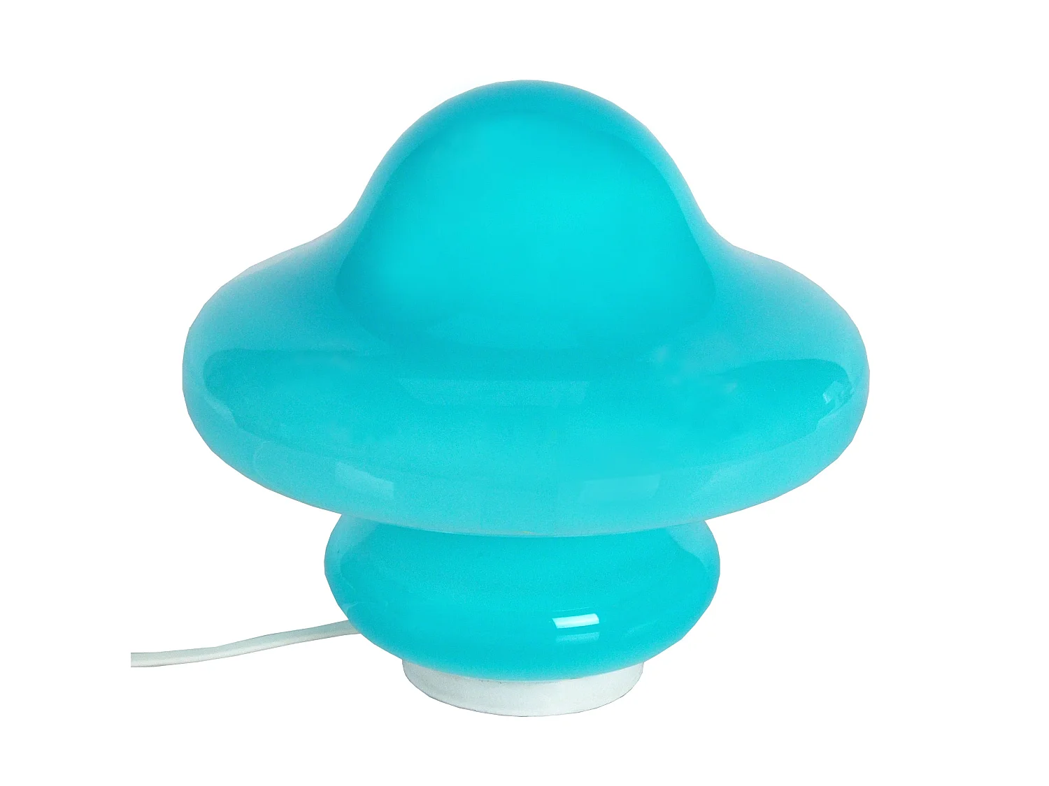 STRUMPF - Lampe de chevet champignon verre bleu