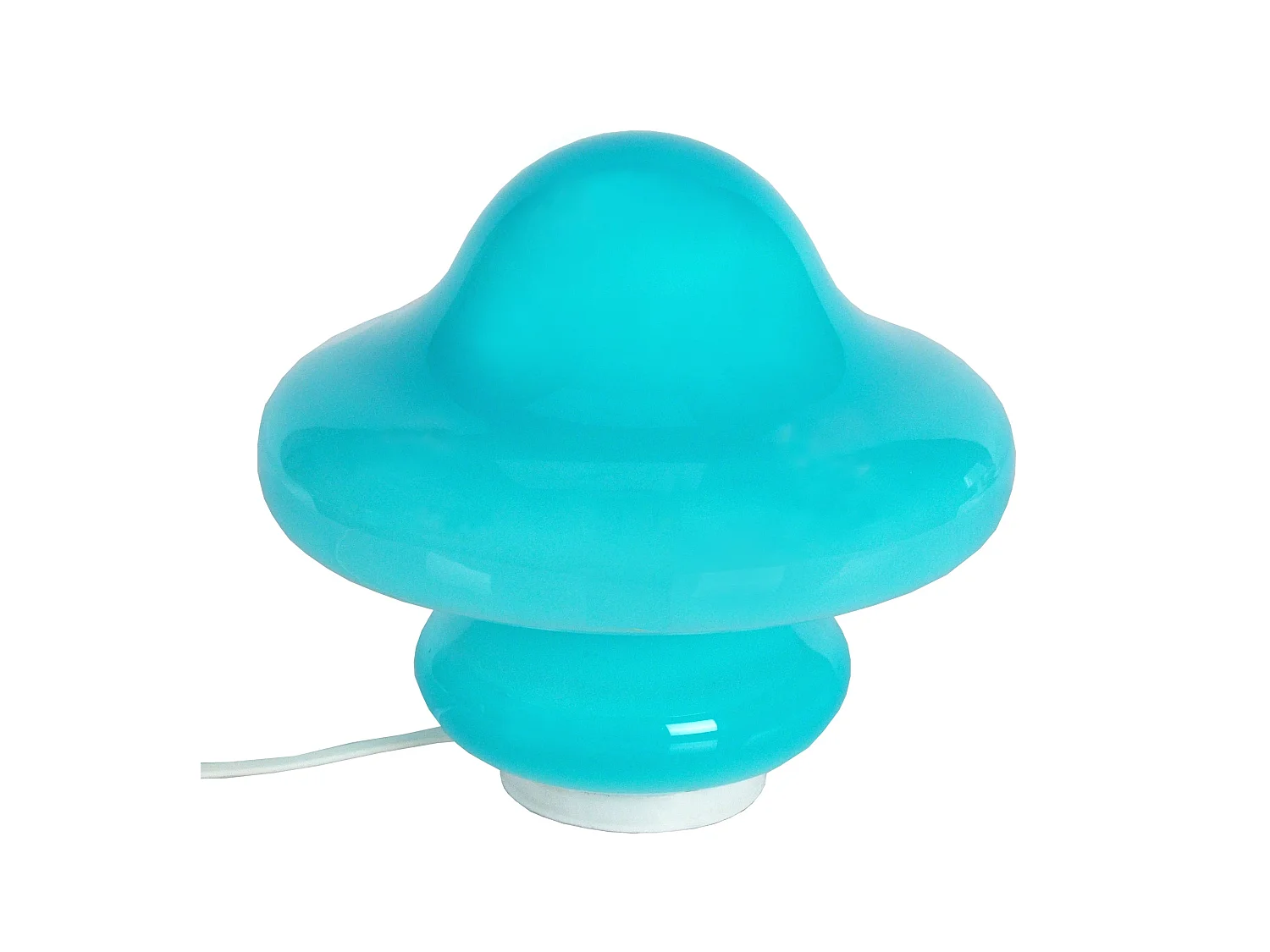 STRUMPF - Lampe de chevet champignon verre bleu