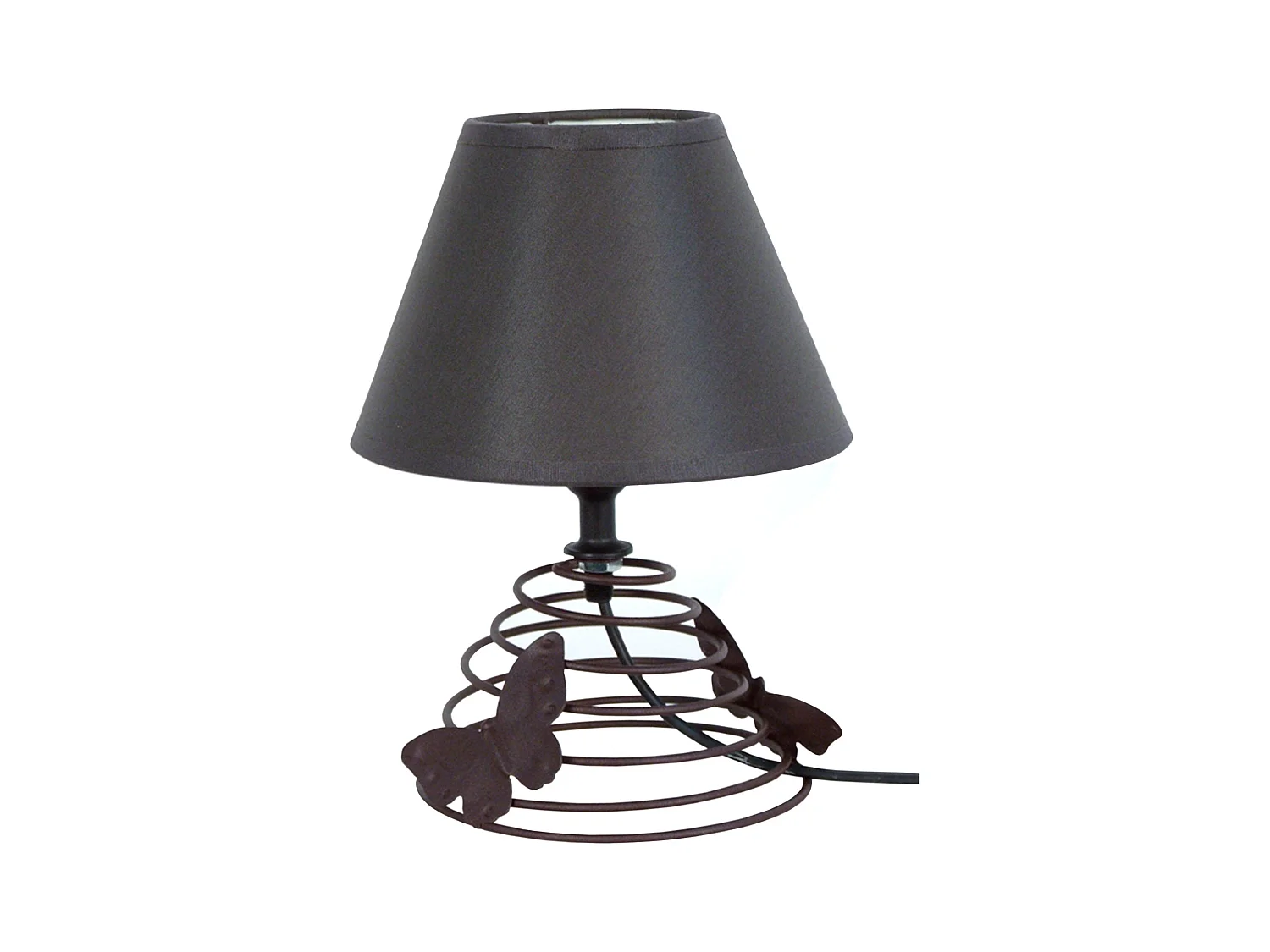 Lampe de chevet, conique métal  noir 22 cm.