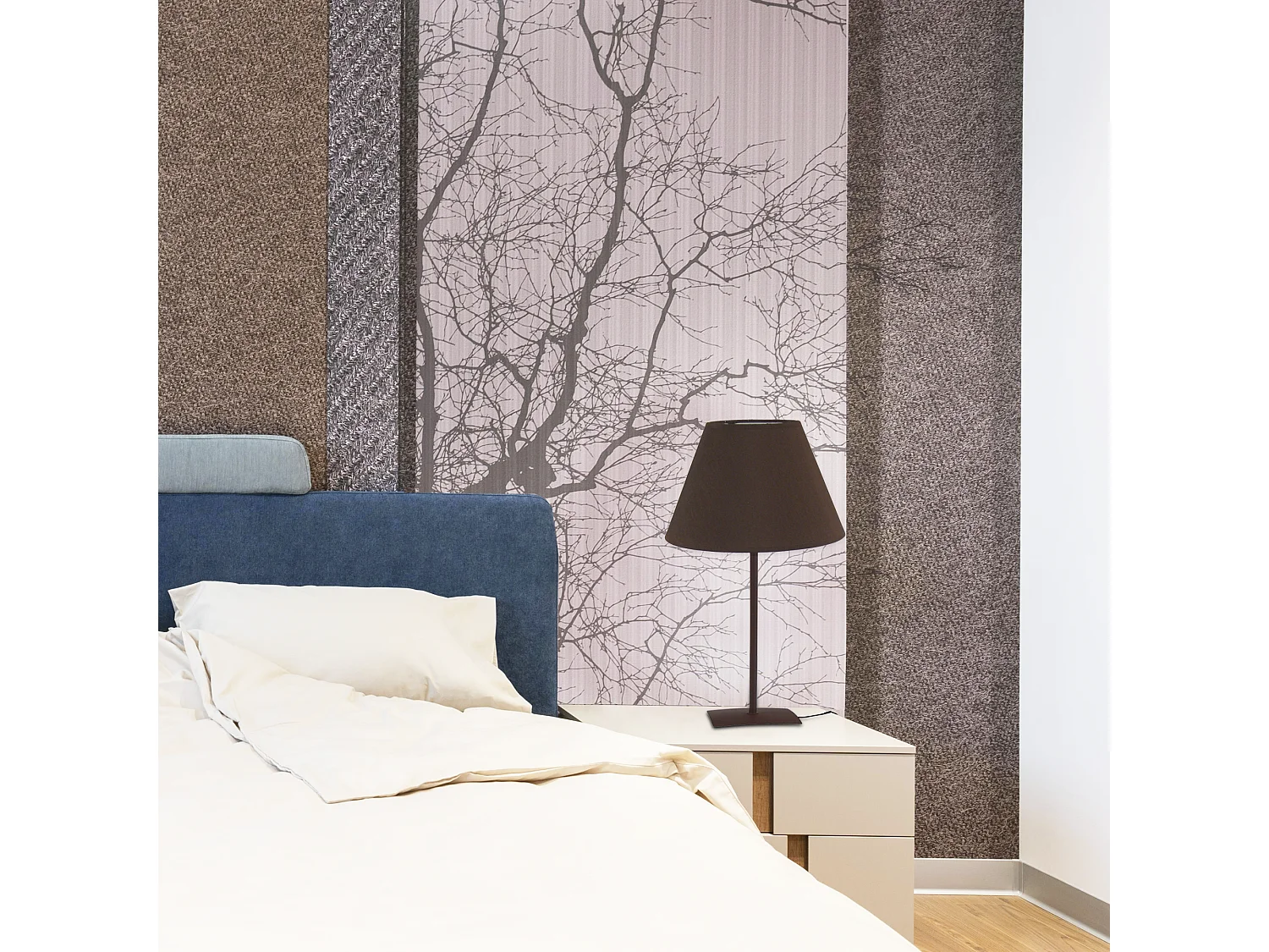 Candeeiro de mesa TOSEL KUNAGI LT2 tecido meio cilindro rosa D18 x  H39  cm