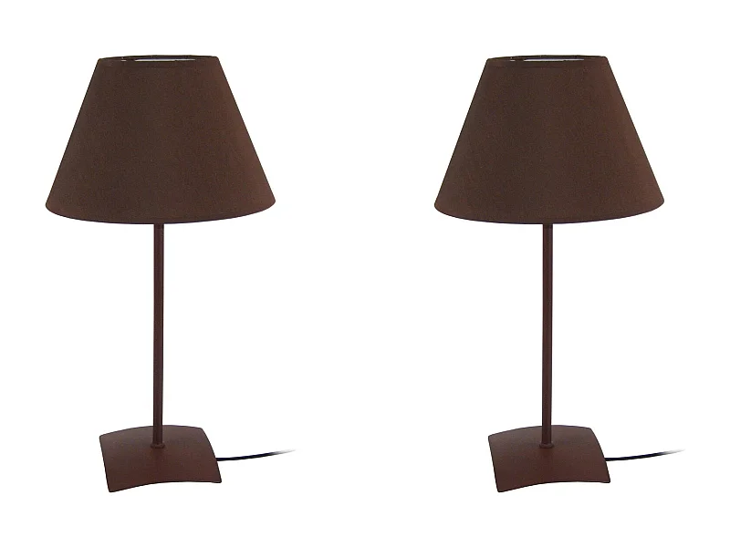 Lampe de Chevet TOSEL ,métal,Marron,H29xD 16xP16cm
