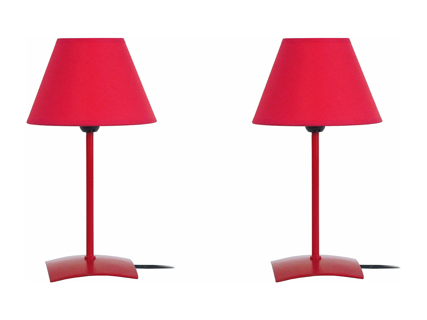 Candeeiro de mesa TOSEL KUNAGI LT2 tecido meio cilindro vermelho D18 x  H39  cm