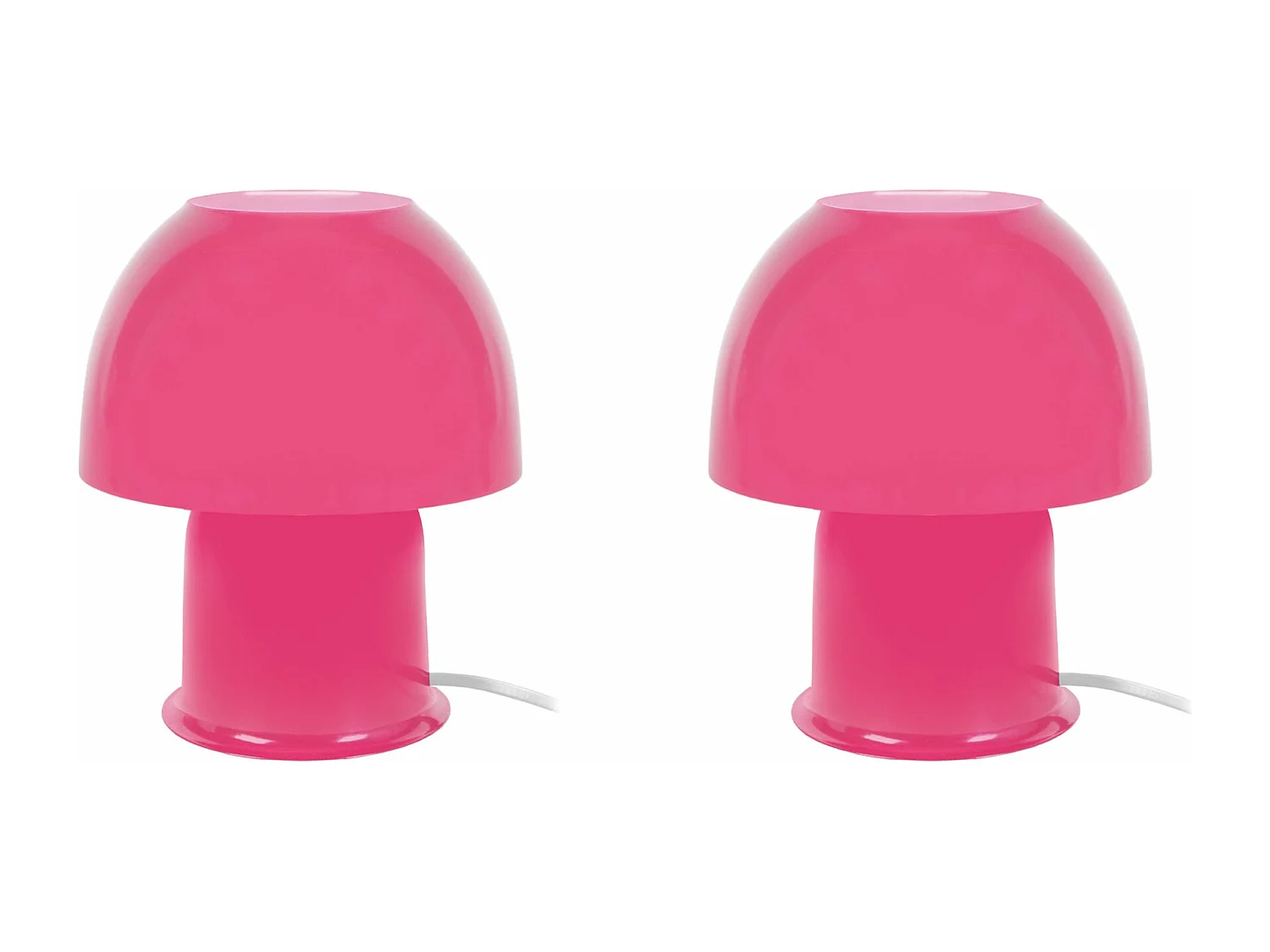 Pair de Lampes de chevet champignon métal  rose 18,5 cm.