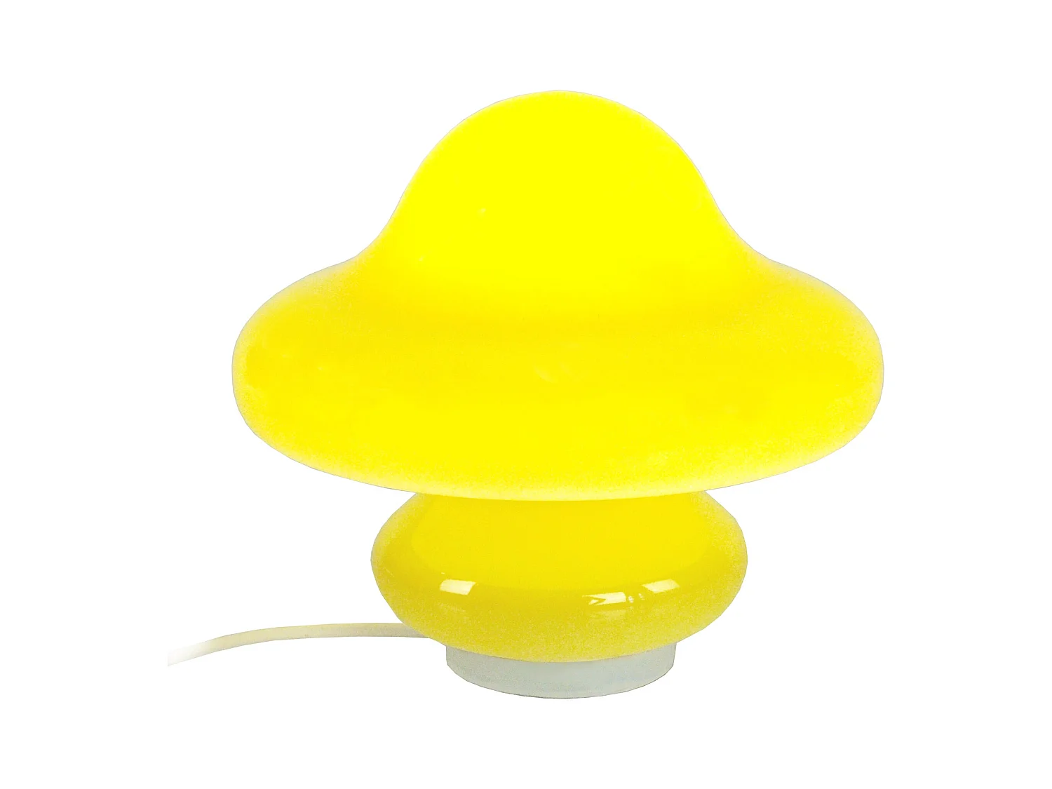 Lampe de Chevet TOSEL ,verre,Jaune , H 21xD23xP23cm