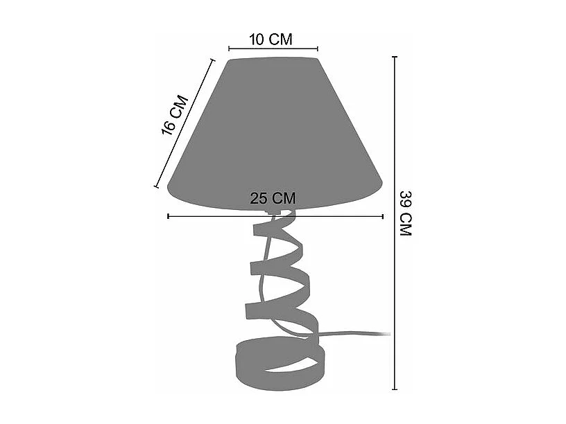 Pair de Lampes de chevet spirale métal  bleu 39 cm.