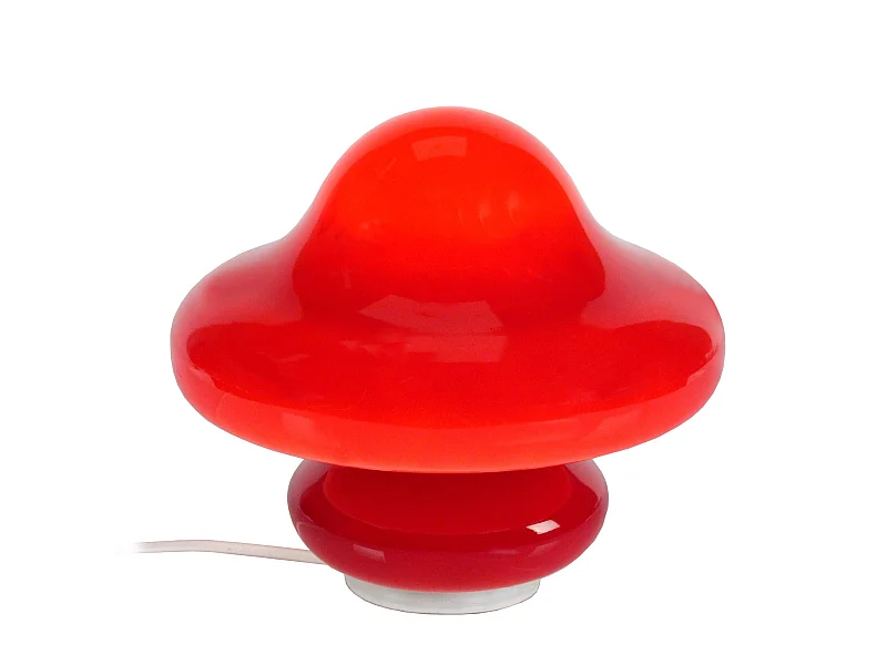 STRUMPF - Lampe de chevet champignon verre rouge