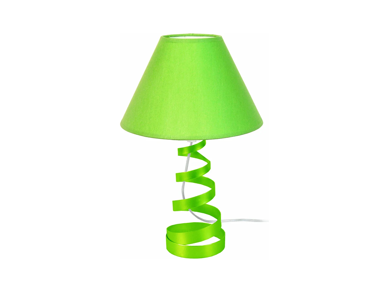 Lampe de chevet spirale métal,  vert 39 cm.