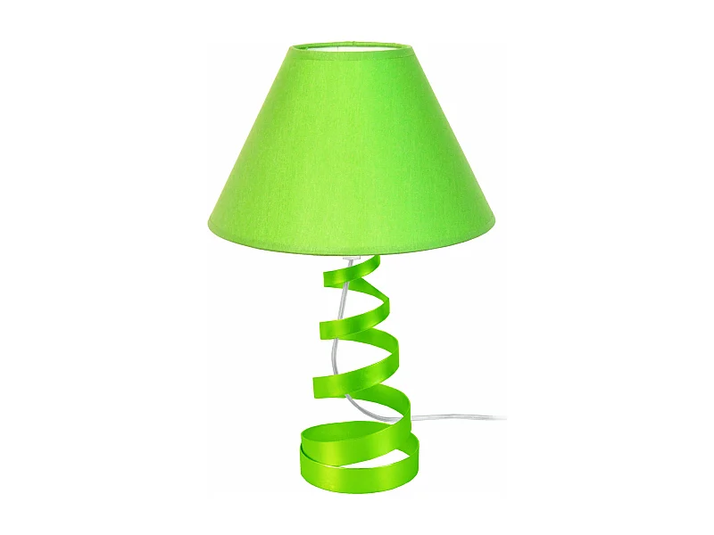 Lampe de chevet spirale métal,  vert 39 cm.