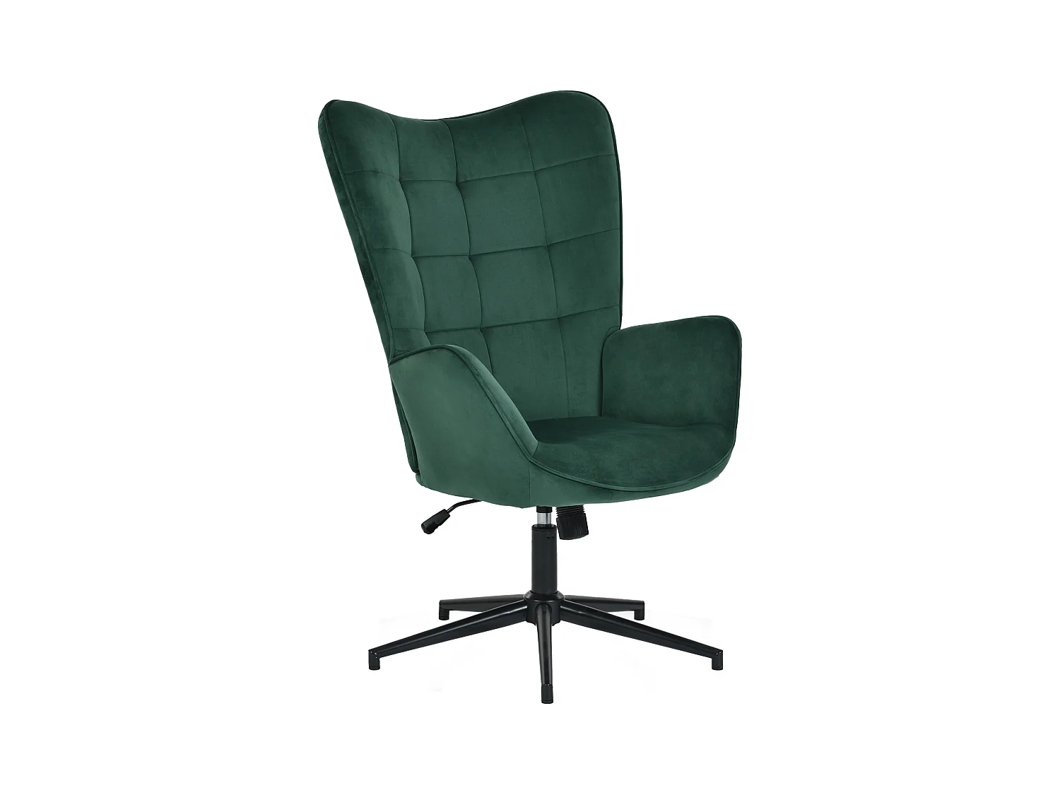 URBAN MEUBLE Fauteuil Scandinave Chaise Pivotant pour Bureau Salon Chambre avec Un revêtement en Velours des Accoudoirs Rembourés, Métal, vert, 70*80*100CM