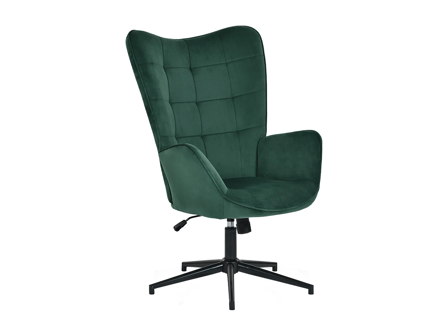URBAN MEUBLE Fauteuil Scandinave Chaise Pivotant pour Bureau Salon Chambre avec Un revêtement en Velours des Accoudoirs Rembourés, Métal, vert, 70*80*100CM