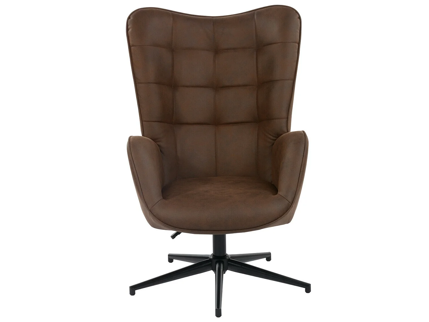 URBAN MEUBLE Fauteuil Vintage Chaise Pivotant pour Bureau Salon Chambre avec Un revêtement en Tissu des Accoudoirs Rembourés, Métal, marron, 70*80*100CM