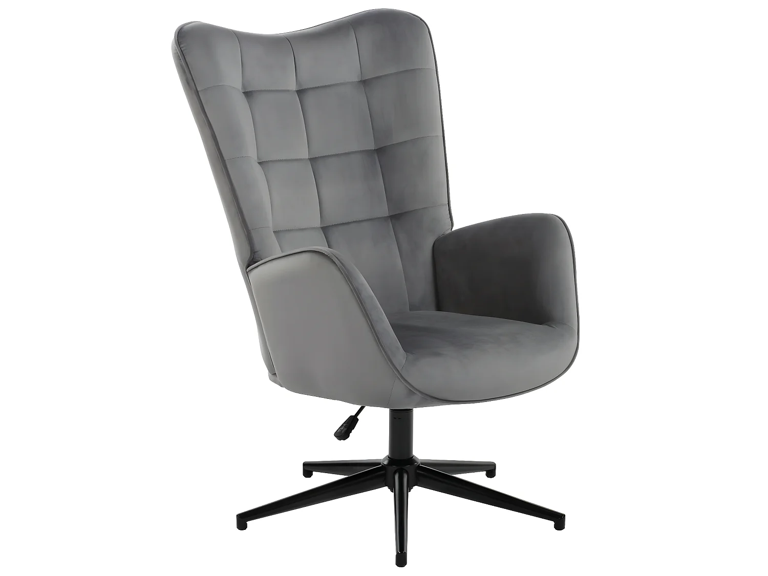 URBAN MEUBLE Fauteuil Scandinave Chaise Pivotant pour Bureau Salon Chambre avec Un revêtement en Tissu des Accoudoirs Rembourés, Métal, gris, 70*80*100CM