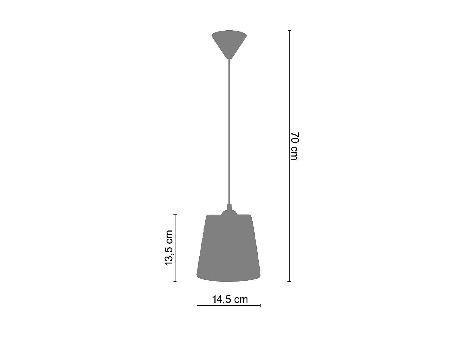 Suspensão TOSEL  LAMAS vidro cúpula cetim D20 x  H80  cm