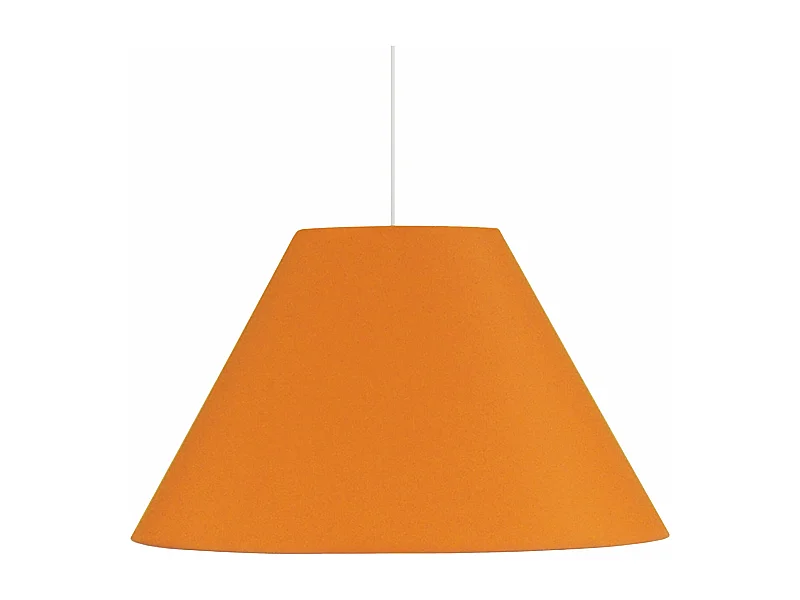 Suspension conique tissu orange 85 cm.