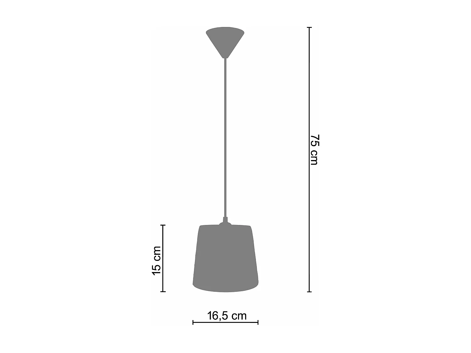 Suspensão TOSEL  TROFA metal cúpula preto D32 x  H75  cm