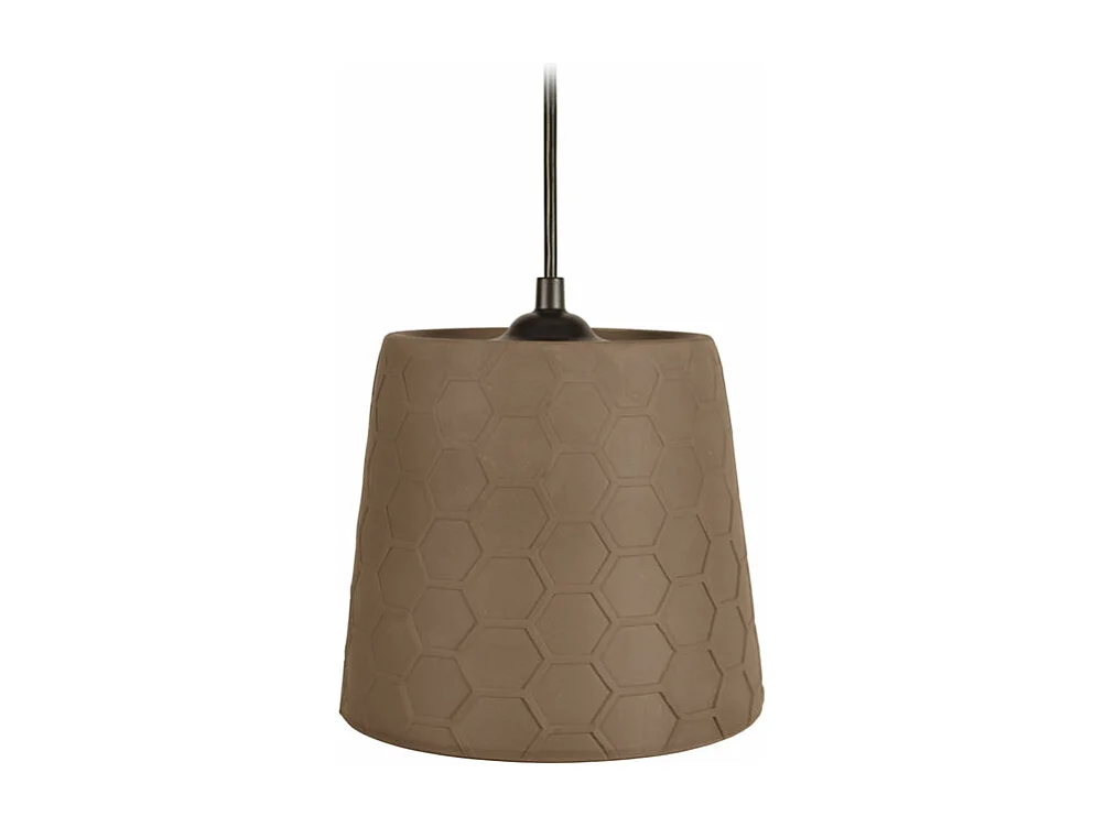 Suspension conique potterie  taupe 60 cm.