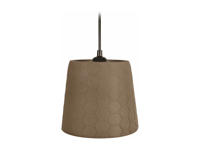 Suspension conique potterie  taupe 60 cm.