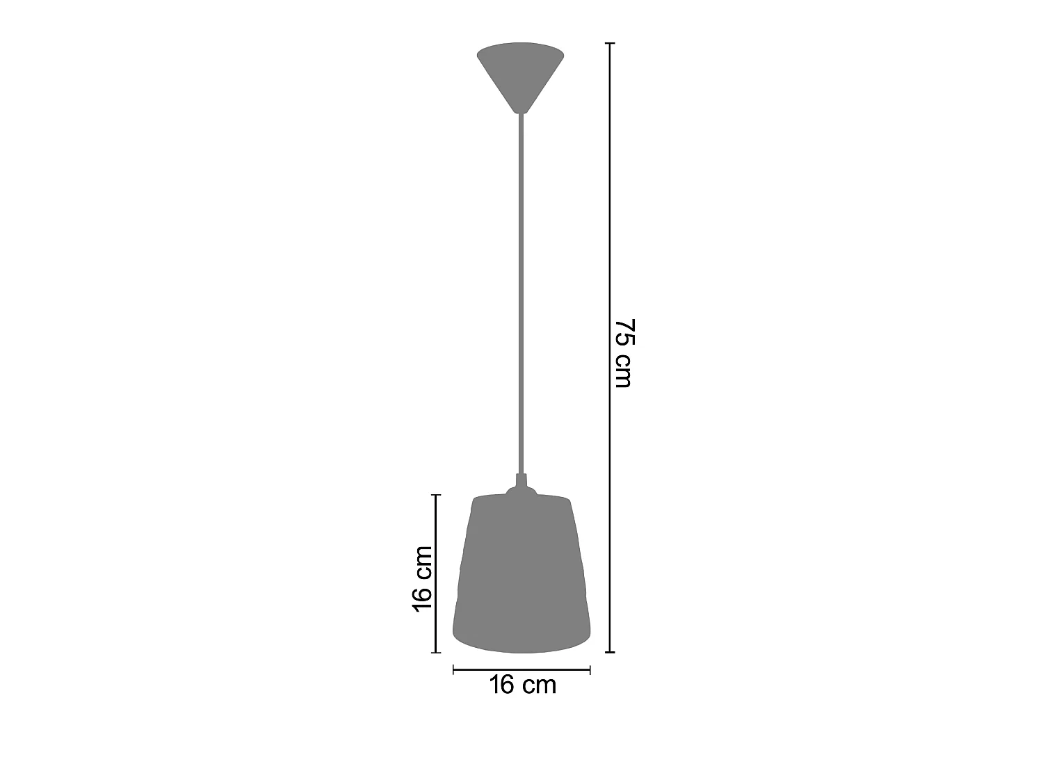 Suspensão TOSEL  ONDULADA metal oval cinza D33 x  H80  cm