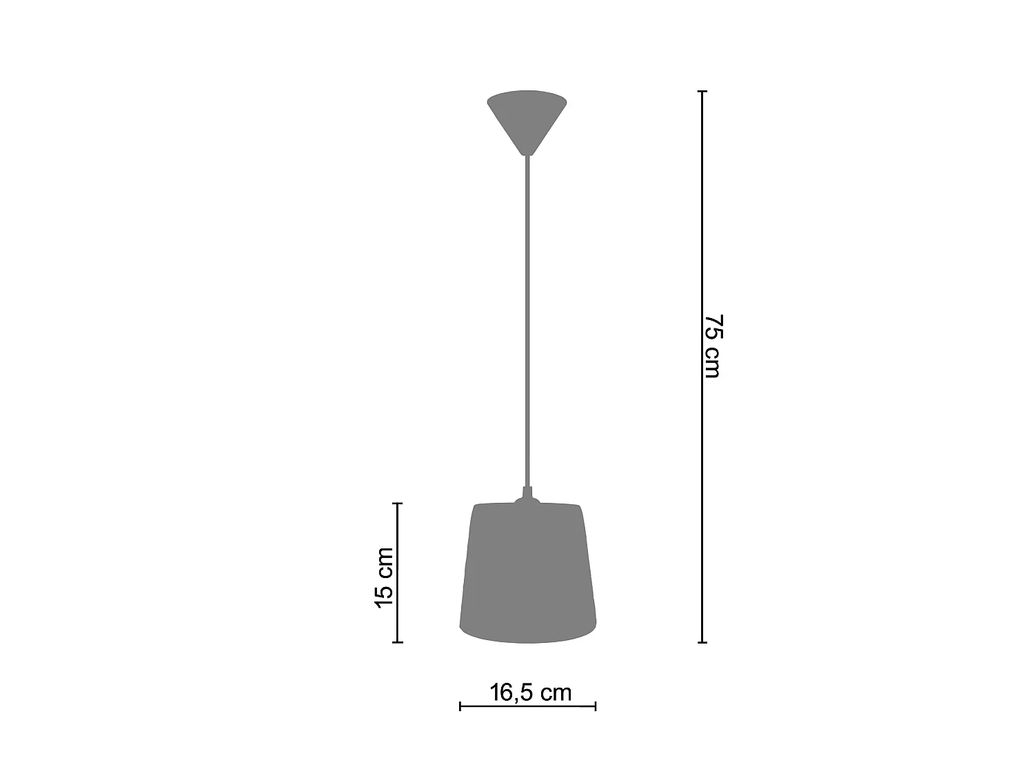 Suspensão TOSEL  TROFA metal cúpula cinza D32 x  H75  cm
