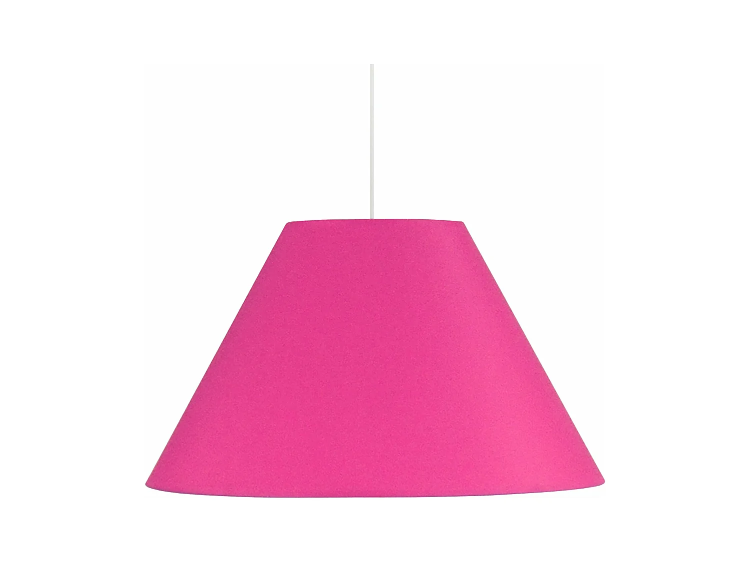 Suspension conique tissu rose 85 cm.