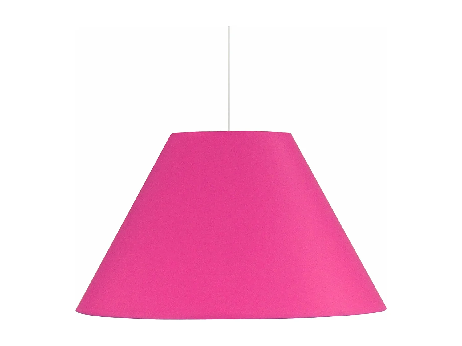 Suspension conique tissu rose 85 cm.