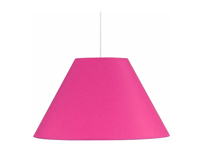 Suspension conique tissu rose 85 cm.