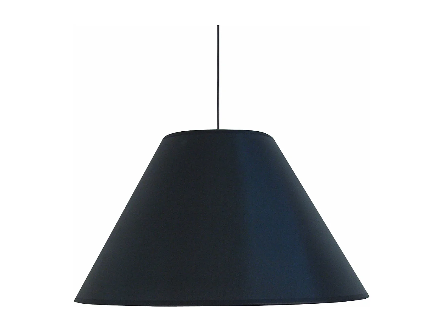 Suspension conique tissu noir 85 cm.