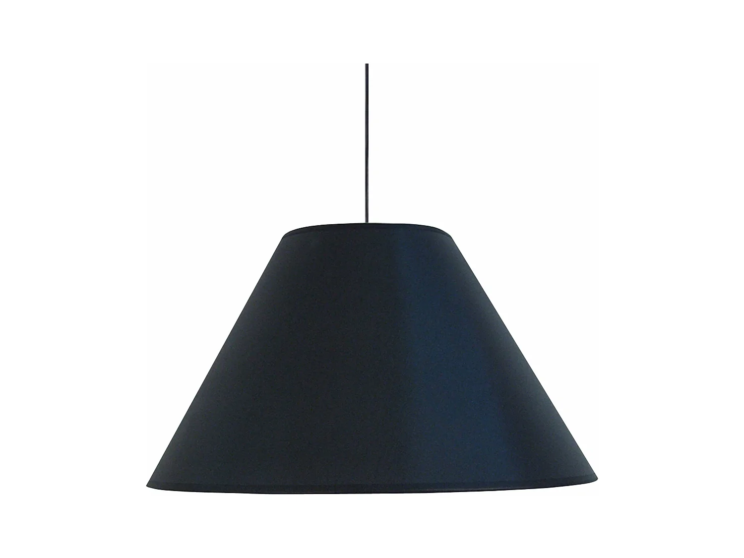 Suspension conique tissu noir 85 cm.