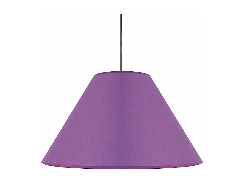 Suspension conique tissu violet 85 cm.