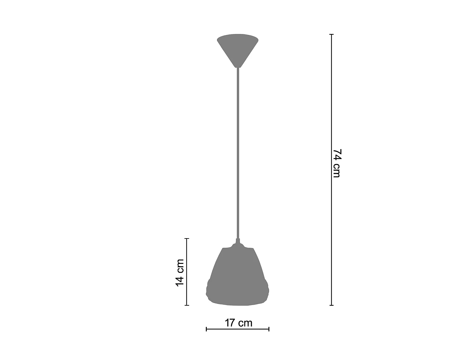 Suspensão TOSEL  ROSAS vidro Sino azul D17 x  H80  cm