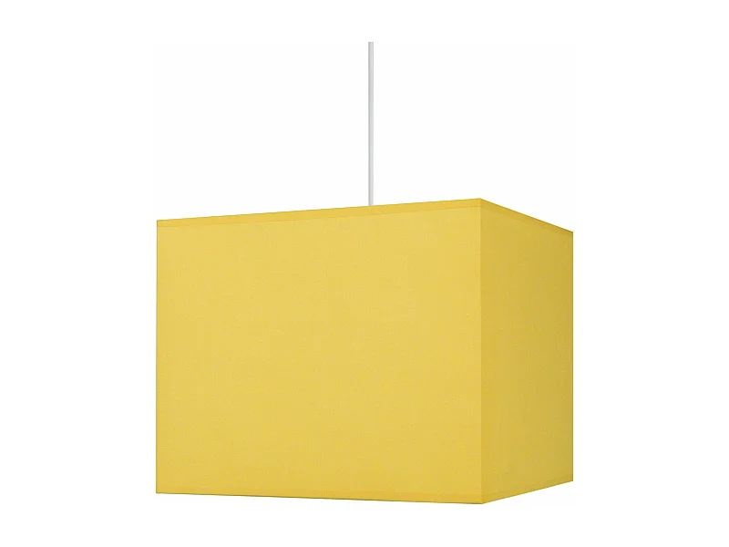 Suspension carré tissu  jaune 85 cm.