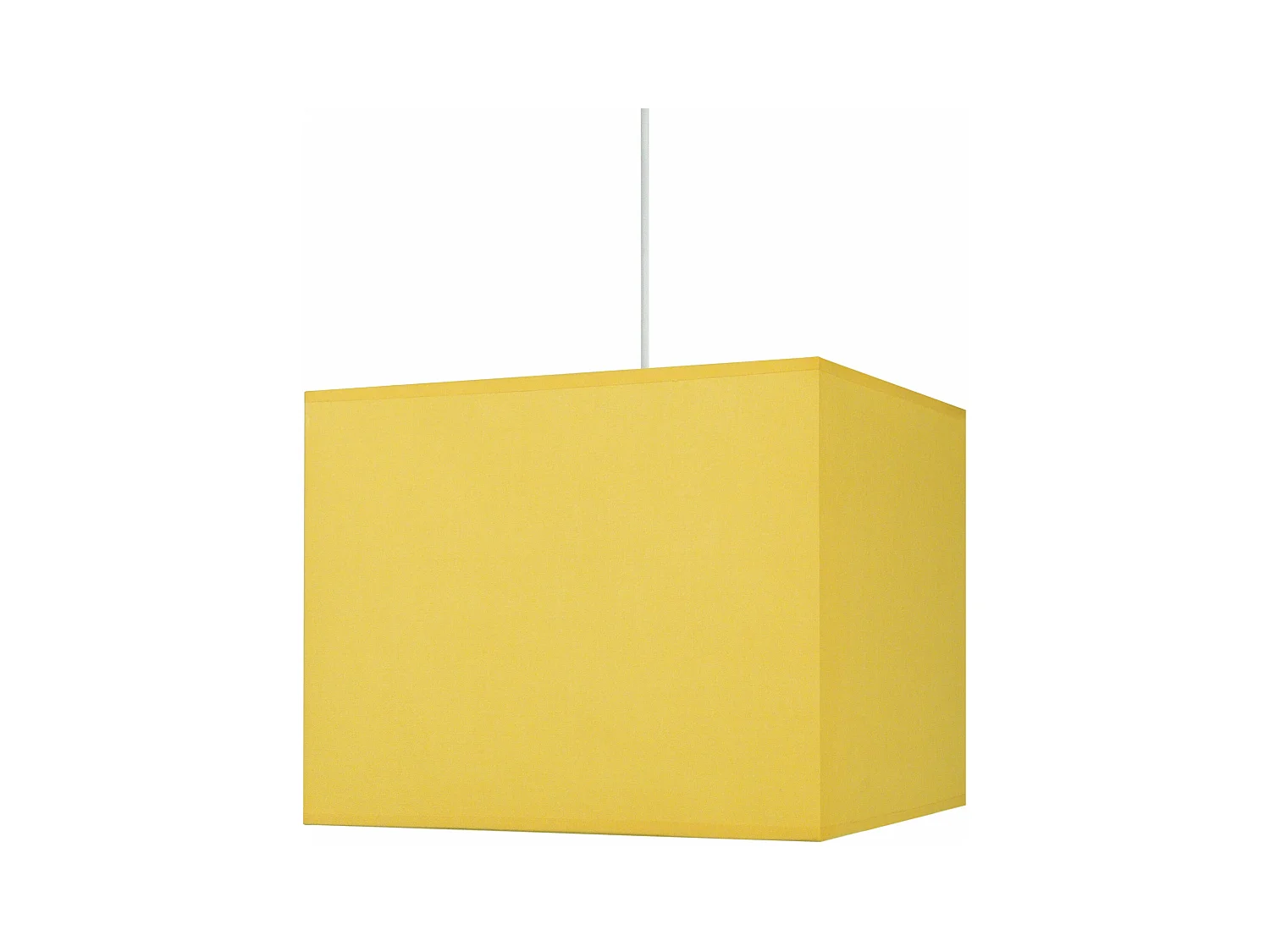 Suspension carré tissu  jaune 85 cm.