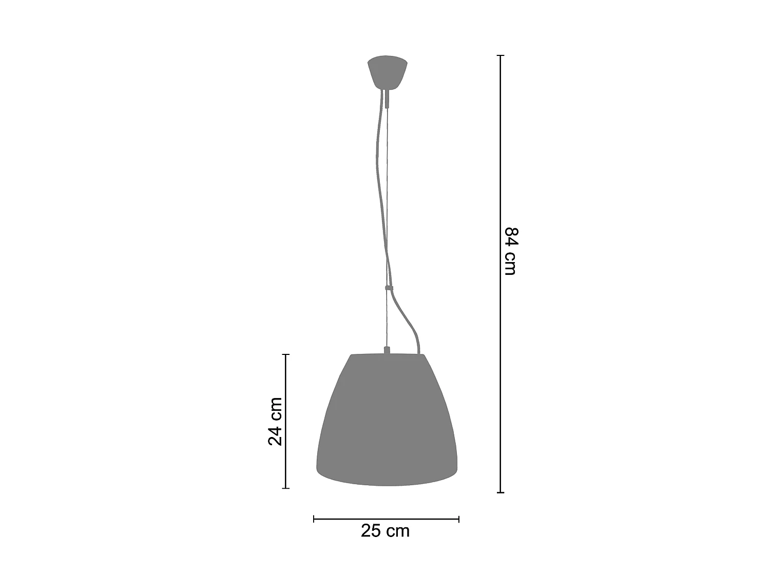 Suspensão TOSEL  TROFA metal cúpula azul acinzentado D32 x  H75  cm