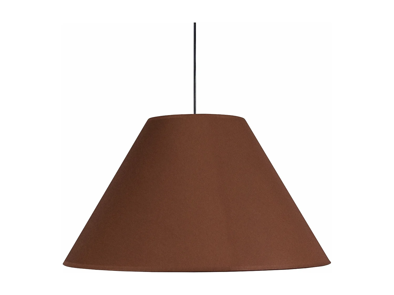 Suspension conique tissu marron 85 cm.